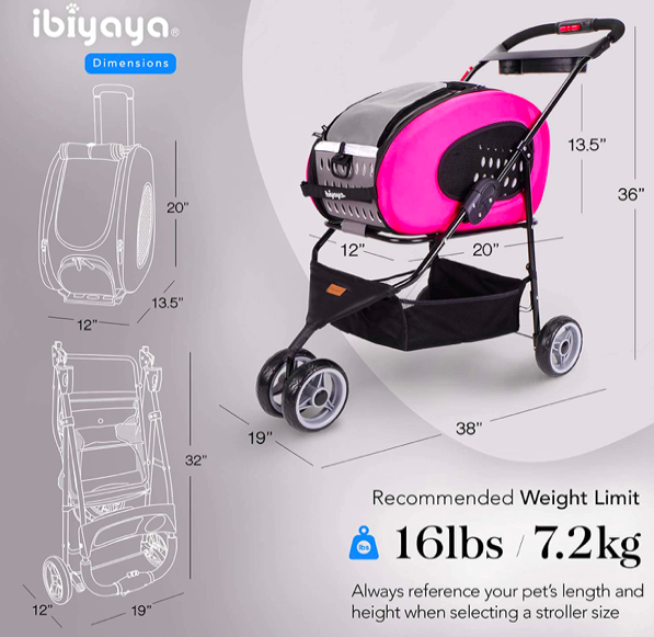 pet stroller dimensions