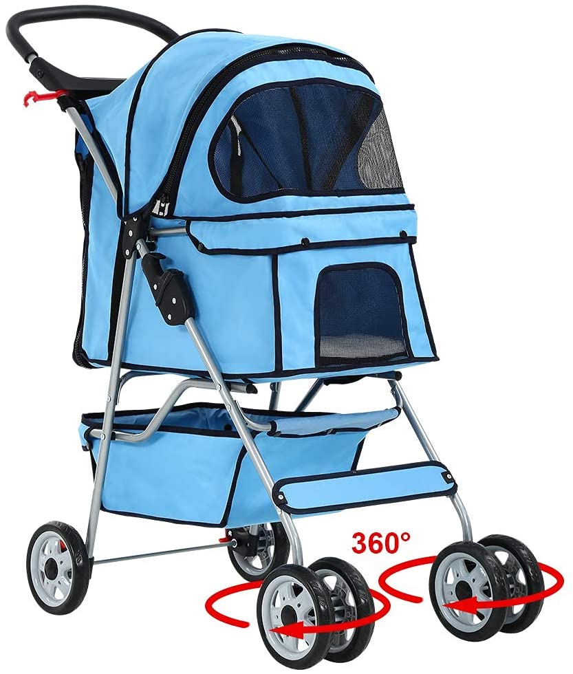BestPet Pet Stroller Travel Folding Pet Carrier