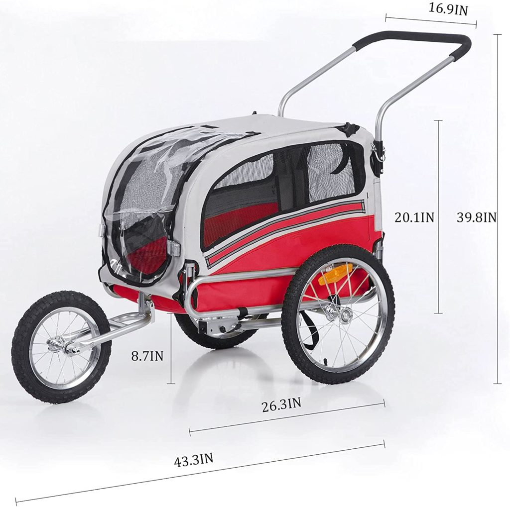 pet dog bike trailer sizes