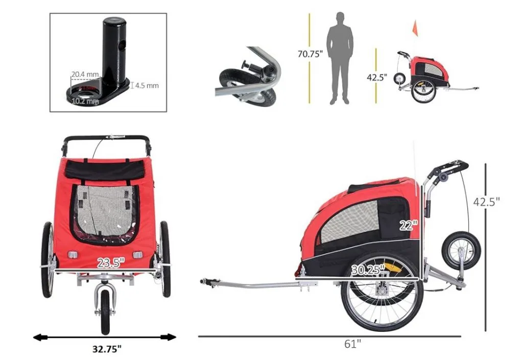 The Best Aosom Dog Stroller Elite II Bicycle Trailer Review 2024 Aosom Pet Stroller Elite II Bicycle Trailer 1